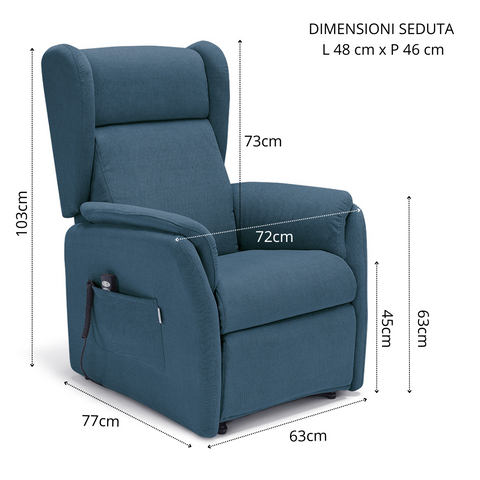 Poltrona elettrica relax 2 motori Firenze Design Bergere con Kit Optional Batteria