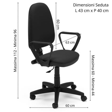 Sedia Girevole da Ufficio MADE IN ITALY America
