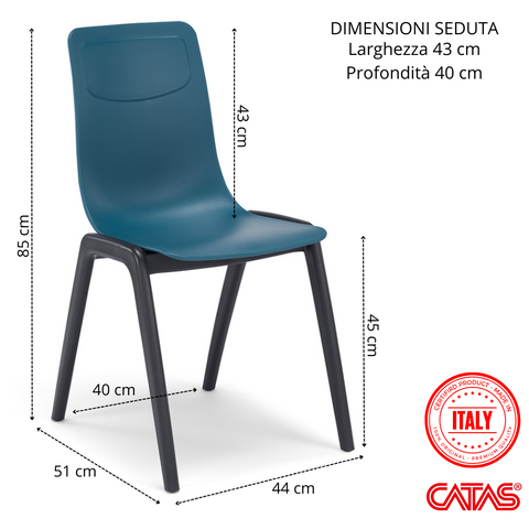 Sedia in tecnopolimero Dalia L impilabile Design moderno da Interno/Esterno