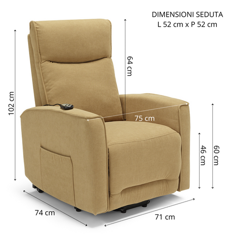Poltrona relax Londra manuale reclinabile Design Moderno