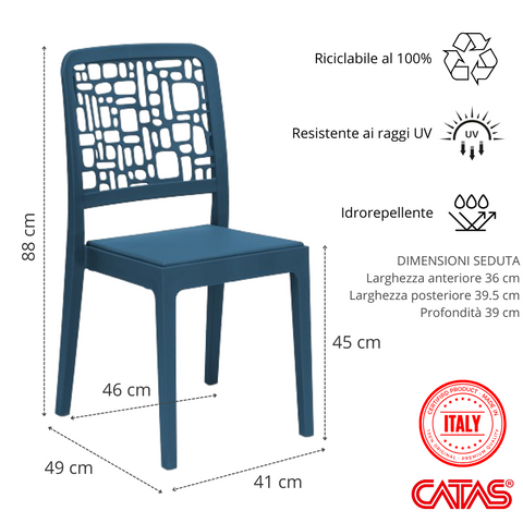 Sedia in polipropilene Medea impilabile Design moderno da Interno/Esterno