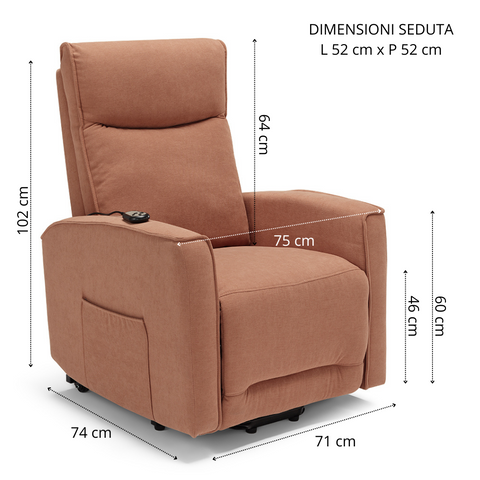 Poltrona relax Londra manuale reclinabile Design Moderno