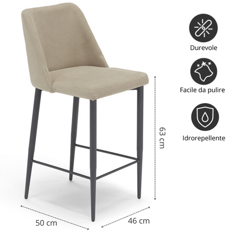 Sgabello imbottito Alexia H63