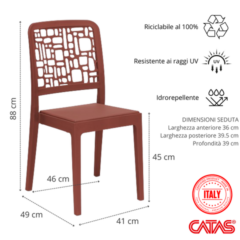 Sedia in polipropilene Medea impilabile Design moderno da Interno/Esterno