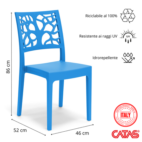 Sedia in polipropilene Teti impilabile Design moderno da Interno/Esterno