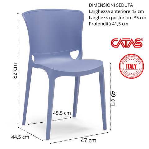 Sedia in polipropilene Jumbo impilabile Design moderno da Interno/Esterno