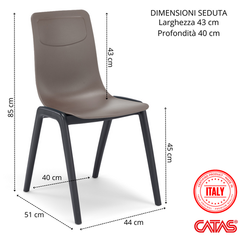 Sedia in tecnopolimero Dalia L impilabile Design moderno da Interno/Esterno
