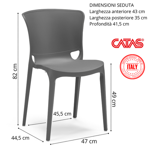 Sedia in polipropilene Jumbo impilabile Design moderno da Interno/Esterno