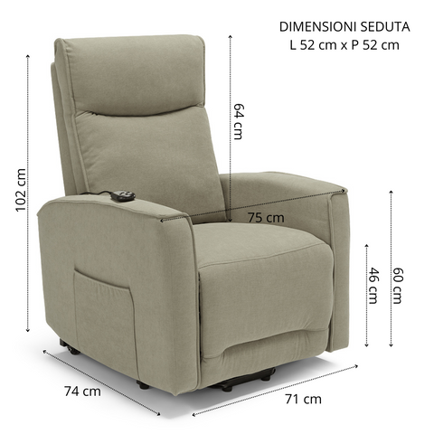 Poltrona relax Londra manuale reclinabile Design Moderno