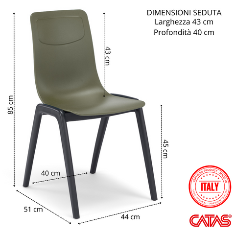Sedia in tecnopolimero Dalia L impilabile Design moderno da Interno/Esterno