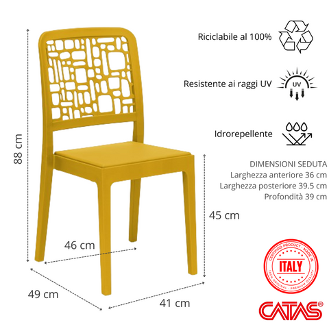 Sedia in polipropilene Medea impilabile Design moderno da Interno/Esterno