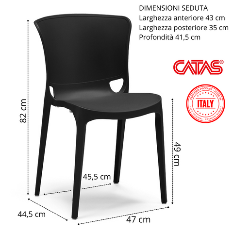 Sedia in polipropilene Jumbo impilabile Design moderno da Interno/Esterno