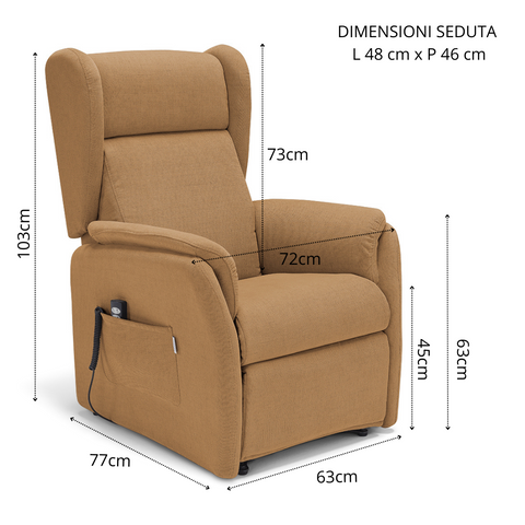Poltrona elettrica relax 2 motori Firenze Design Bergere con Kit Optional Batteria