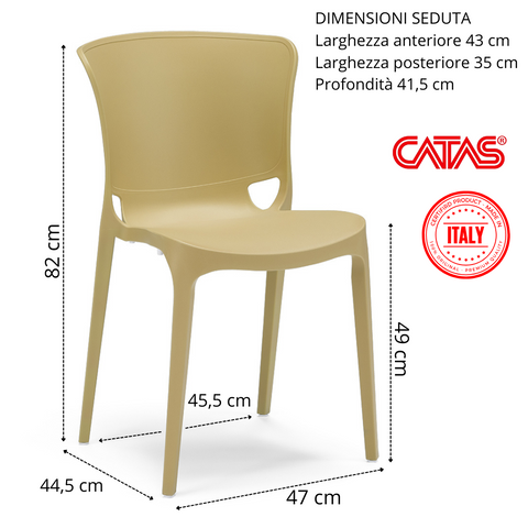 Sedia in polipropilene Jumbo impilabile Design moderno da Interno/Esterno