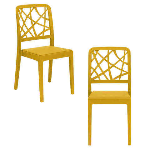 Set Sedie in polipropilene Penelope impilabile Design moderno da Interno/Esterno