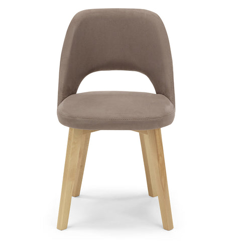 Set di sedie imbottite in tessuto con gambe in legno faggio