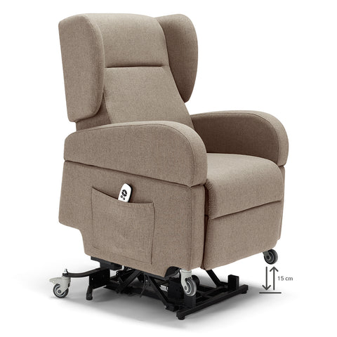 Poltrona elettrica relax 2 Motori Atlanta con Sistema LIFT e Kit Optional Tavolino e Kit Optional Batteria