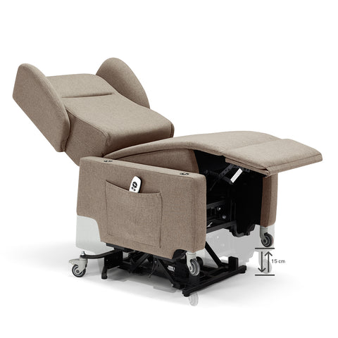 Poltrona elettrica relax 2 Motori Atlanta con Sistema LIFT e Kit Optional Tavolino e Kit Optional Batteria