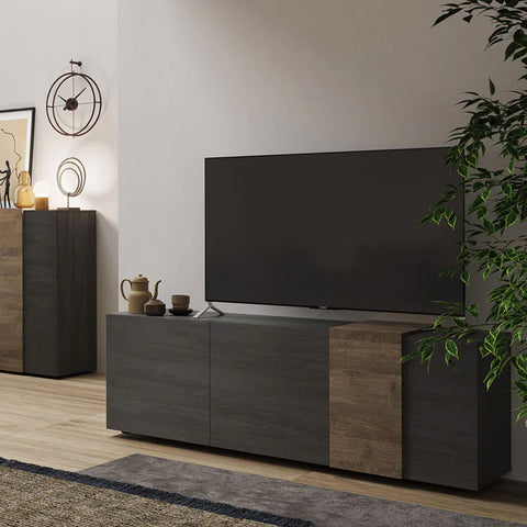 Mobile Porta TV 3 Ante Linea Venus 100% Made in Italy Titanio - Mercure (in KIT)