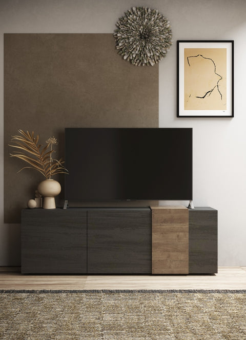 Mobile Porta TV 3 Ante Linea Venus 100% Made in Italy Titanio - Mercure (in KIT)