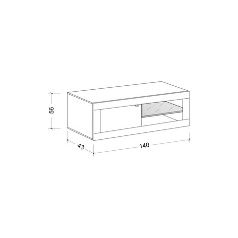 Mobile Porta TV 1 Anta Linea Basic 100% Made in Italy Bianco Laccato Lucido (in KIT)