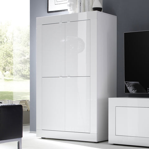 Mobile Contenitore a 4 Ante Linea Basic 100% Made in Italy Bianco Laccato Lucido (in KIT)