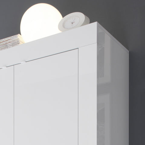 Mobile Contenitore a 4 Ante Linea Basic 100% Made in Italy Bianco Laccato Lucido (in KIT)