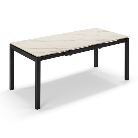 Tavolo da pranzo allungabile 130x80 modello BORA top in grès ceramico