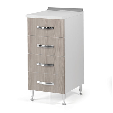 Cassettiera per cucina componibile da 40 cm con 4 cassetti, realizzata in legno 100% MADE IN ITALY