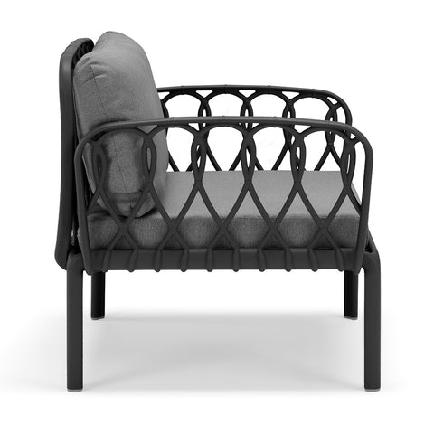 Set da giardino modulare Capri con Divano, Due poltroncine e Tavolino