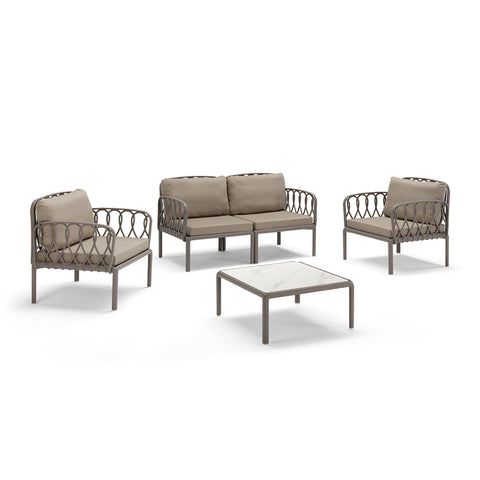 Set da giardino modulare Capri con Divano, Due poltroncine e Tavolino