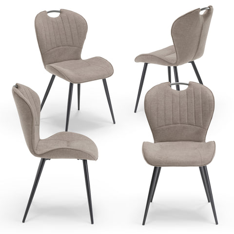 Set di sedie imbottite in tessuto con gambe in metallo