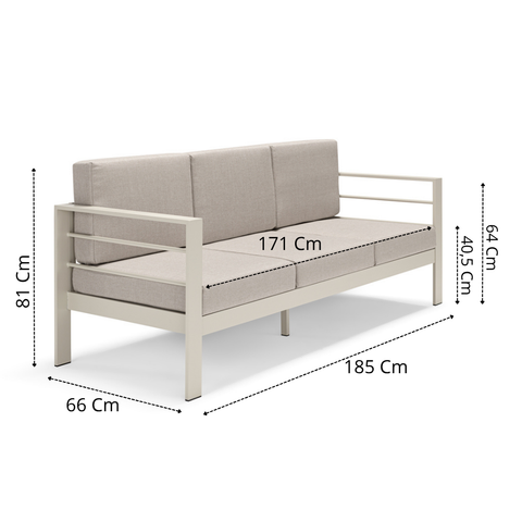 Set da giardino Gardenia con Divano, Due poltroncine e Tavolino