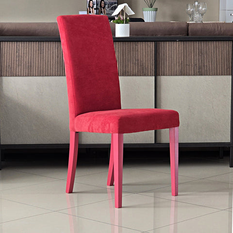 ULTIMO PEZZO - Sedia imbottita EDI per sala da pranzo in tessuto morbido al tatto Design moderno