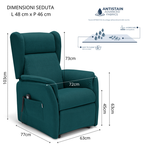 Poltrona elettrica relax 2 motori Firenze Design Bergere con Kit Optional Batteria