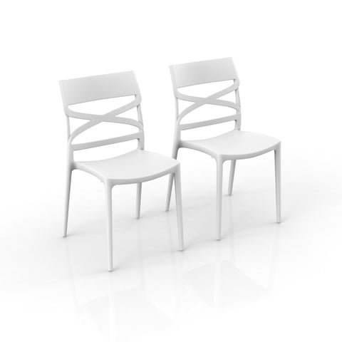 Sedia in polipropilene Flow impilabile Design moderno da Interno/Esterno