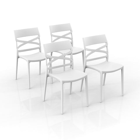 Sedia in polipropilene Flow impilabile Design moderno da Interno/Esterno