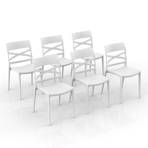 Sedia in polipropilene Flow impilabile Design moderno da Interno/Esterno