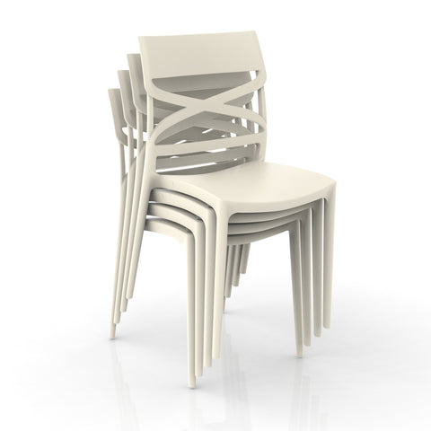 Sedia in polipropilene Flow impilabile Design moderno da Interno/Esterno