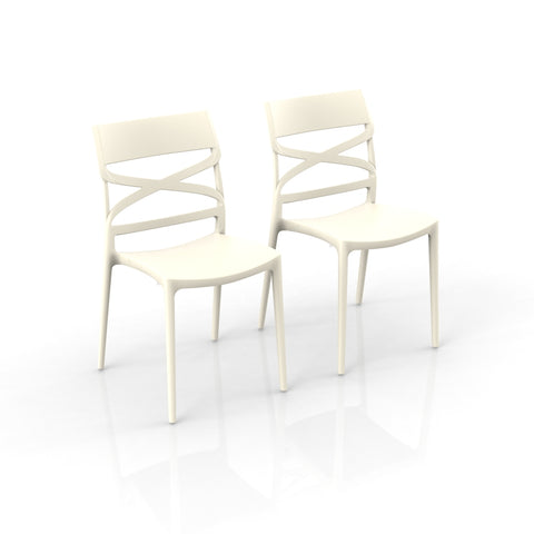 Sedia in polipropilene Flow impilabile Design moderno da Interno/Esterno