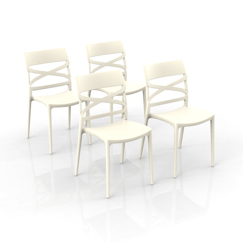 Sedia in polipropilene Flow impilabile Design moderno da Interno/Esterno