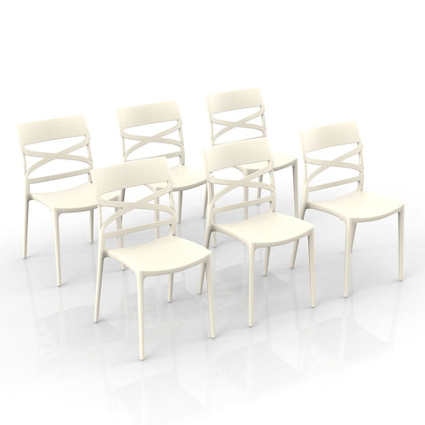 Sedia in polipropilene Flow impilabile Design moderno da Interno/Esterno