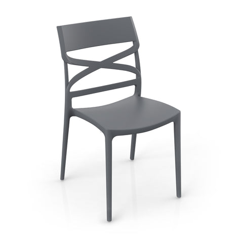 Sedia in polipropilene Flow impilabile Design moderno da Interno/Esterno