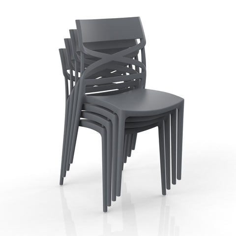 Sedia in polipropilene Flow impilabile Design moderno da Interno/Esterno