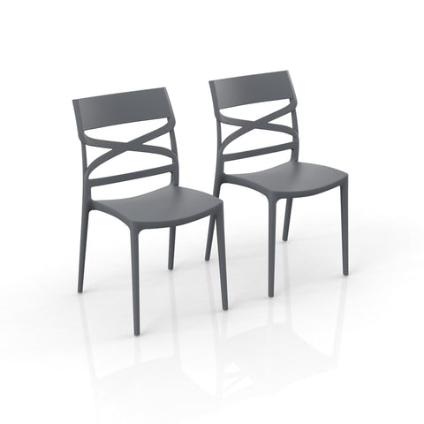 Sedia in polipropilene Flow impilabile Design moderno da Interno/Esterno