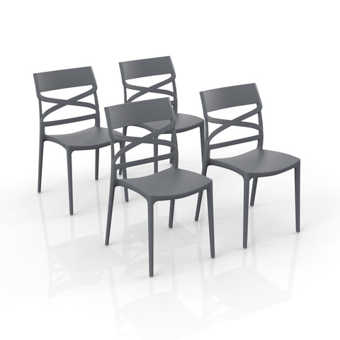 Sedia in polipropilene Flow impilabile Design moderno da Interno/Esterno