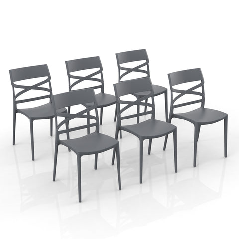 Sedia in polipropilene Flow impilabile Design moderno da Interno/Esterno