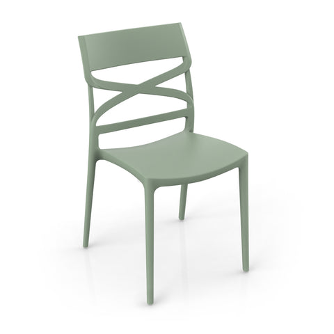 Sedia in polipropilene Flow impilabile Design moderno da Interno/Esterno