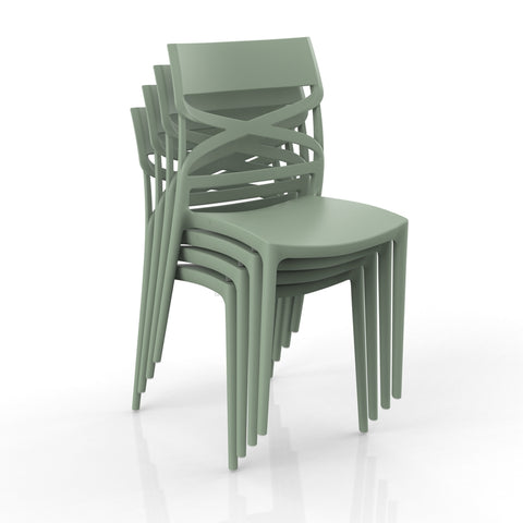 Sedia in polipropilene Flow impilabile Design moderno da Interno/Esterno