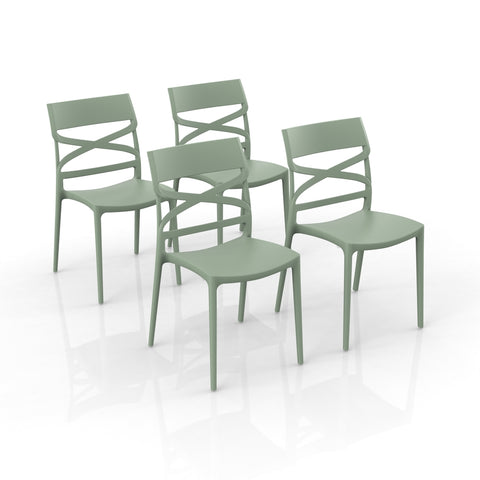 Sedia in polipropilene Flow impilabile Design moderno da Interno/Esterno